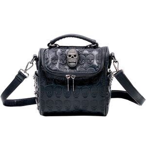 9420 Skull Handbag Embossed Purse Vintage Crossbody Bag Clutch Classic